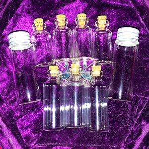 NWOT’s 9 DTSC Imports Mixed Lot of Mini Glass Jars🫙3 Sizes Corks & Screw Tops